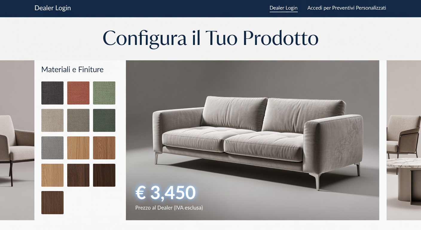 E-Commerce B2B Arredamento: Configuratore 3D e Listini Riservati