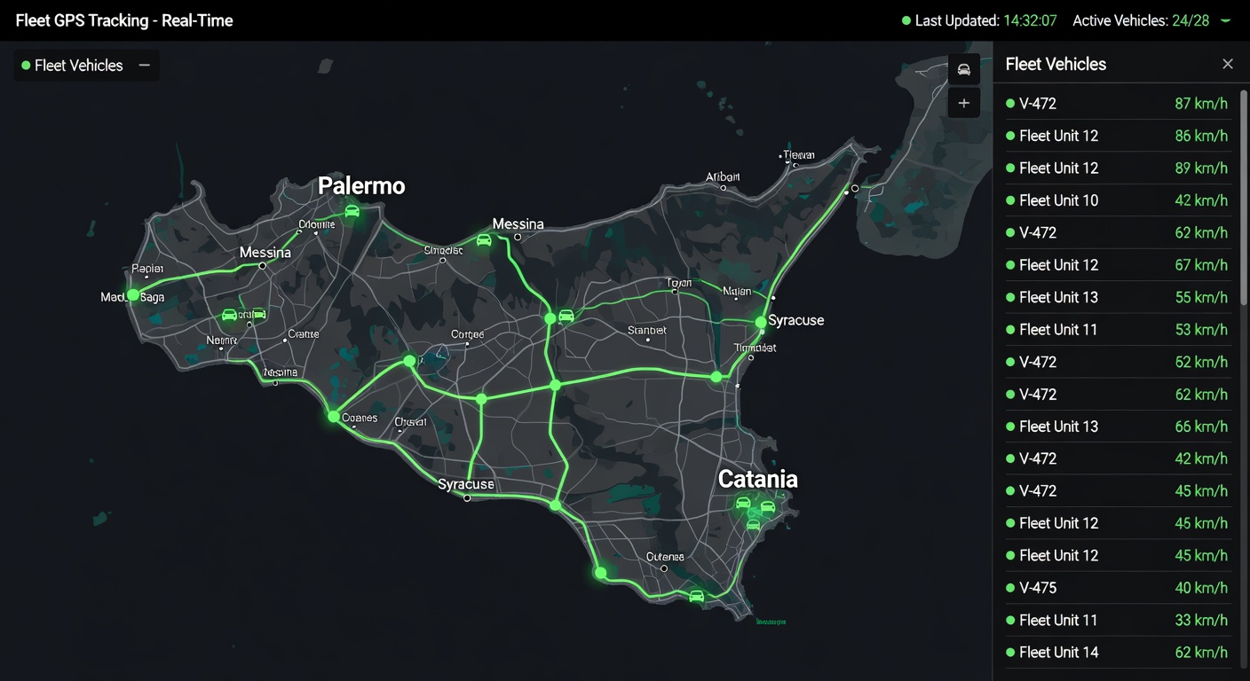 Sistema di Geolocalizzazione GPS per Flotta Veicoli