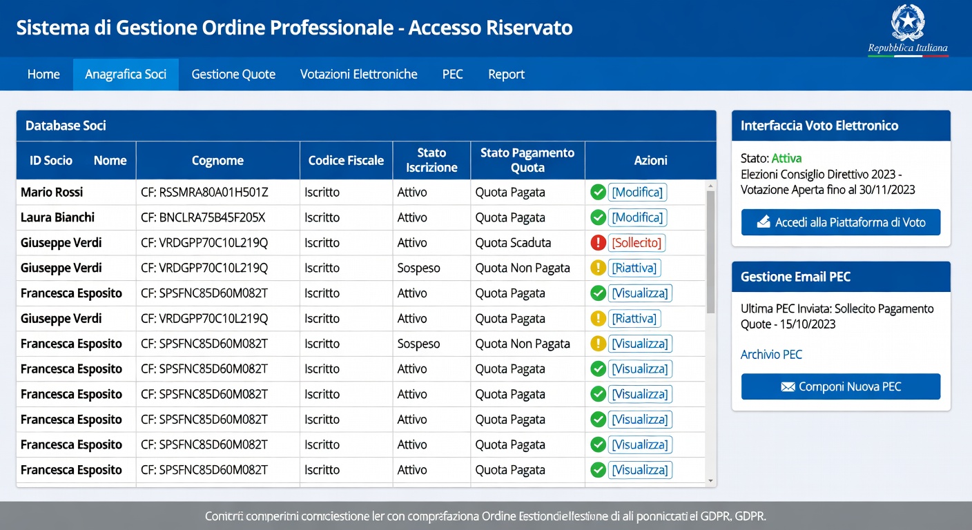 Gestionale Albo Professionale: Iscritti, Quote e Voto Elettronico