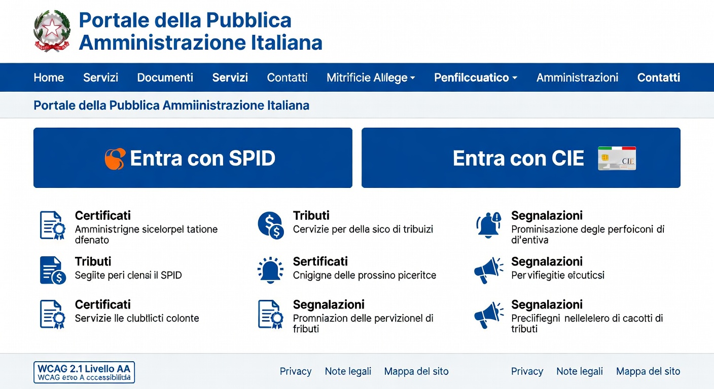 Portale Ente Pubblico Accessibile WCAG 2.1 AA