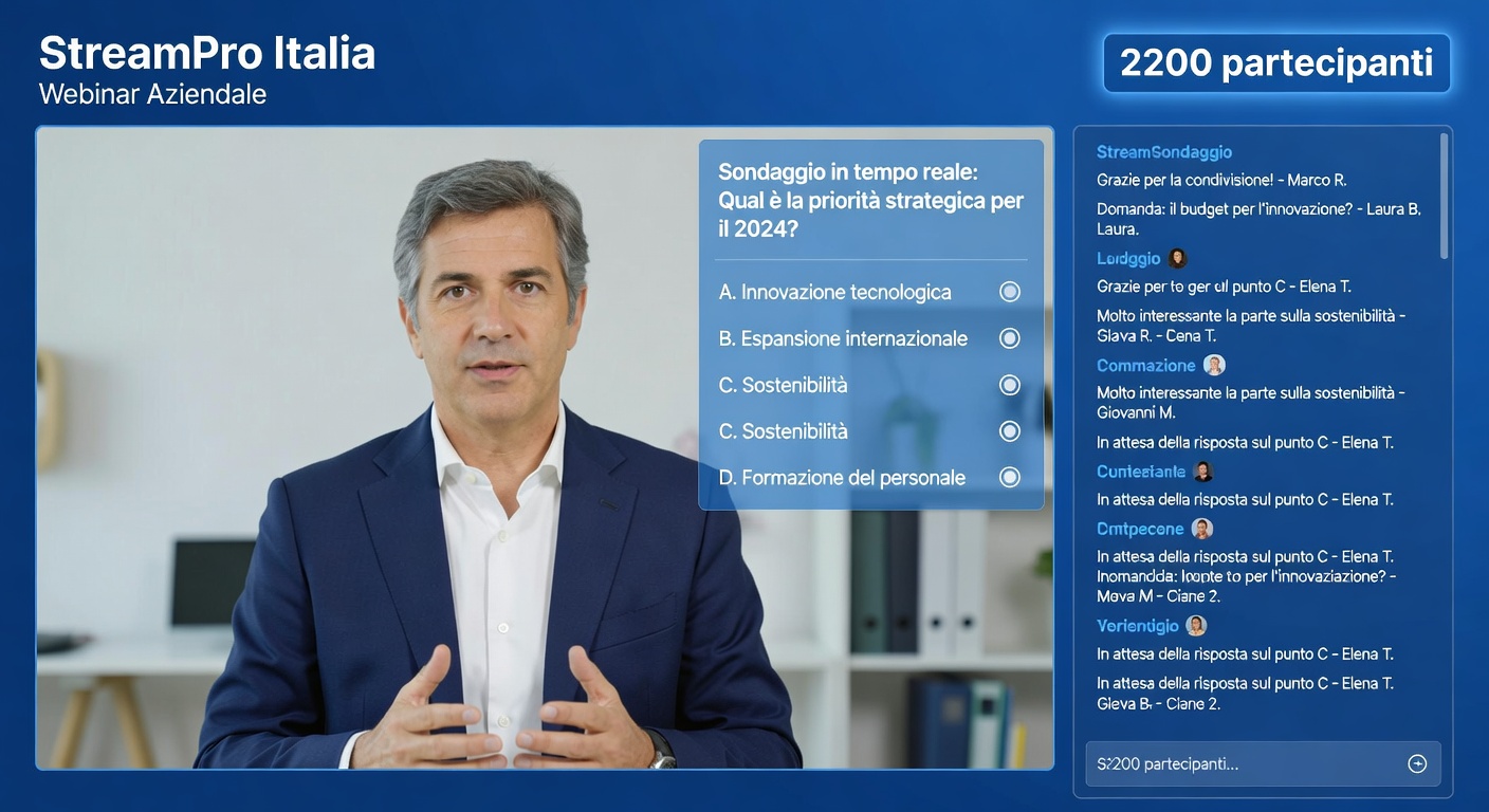 Piattaforma Streaming e Webinar per Comunicazione Corporate